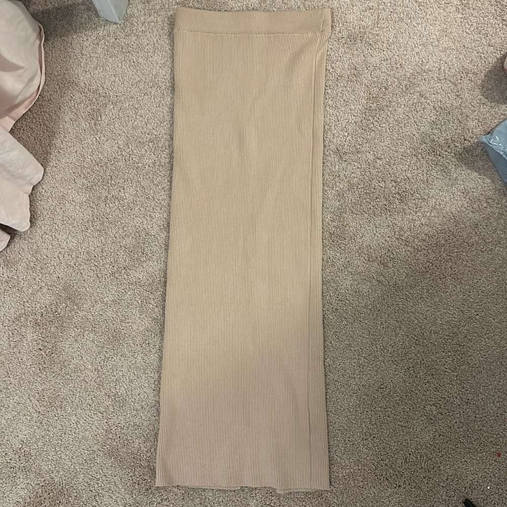 Long tan skirt
